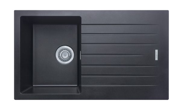 Gemini Composite Compact Sink in Midnight Black