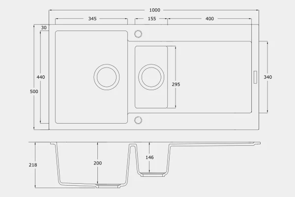 Aquilla Sink Aries 1.5 Drawings