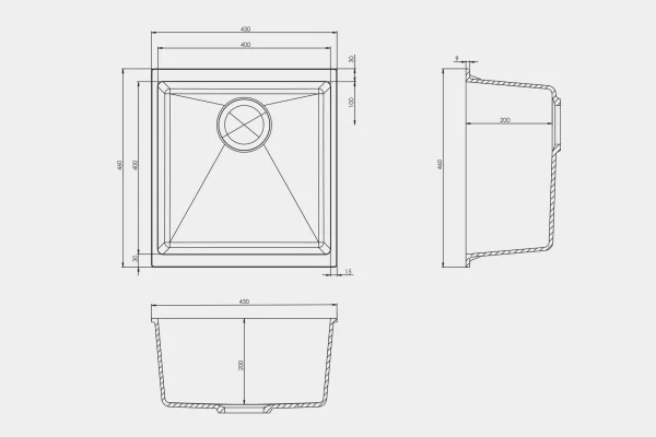 Aquilla Sink Virgo Compact - Drawings