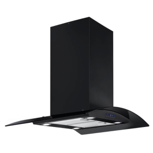 AQ4801BK Island Curved Glass Hood 90cm Black ISLA90BK