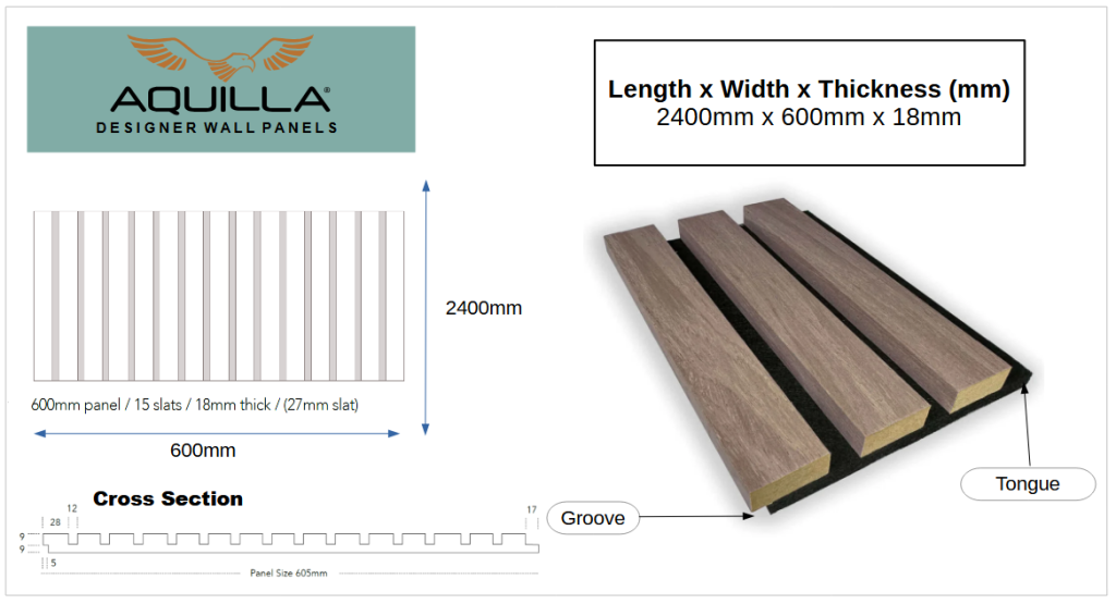 Aquilla Acoustic Wall Panels Dimensions