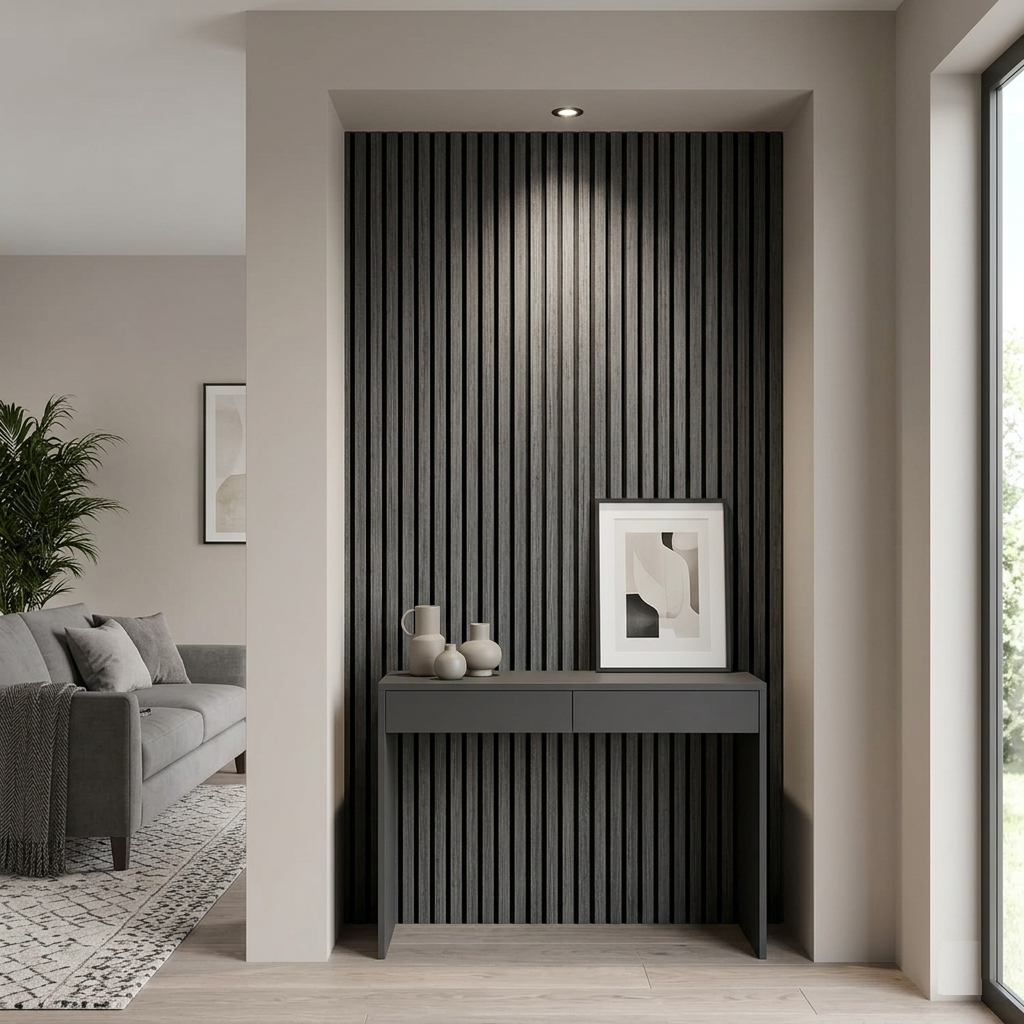 Aquilla Designer Wall Acoustic Charcoal Lifestyle Aquilla Designer Wall Acoustic Charcoal Lifestyle