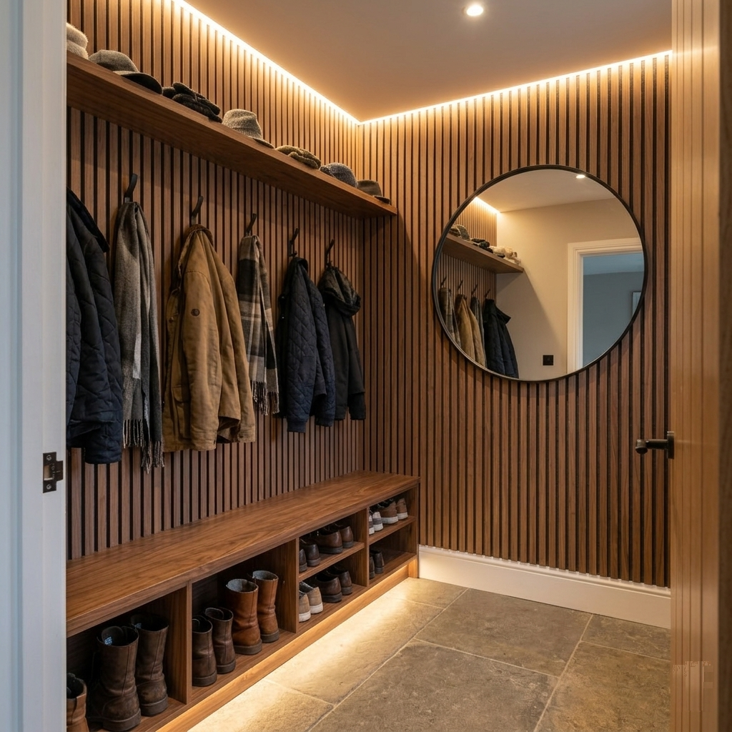 Aquilla Designer Wall Acoustic Walnut Lifestyle